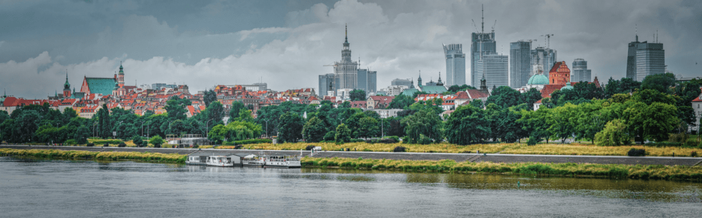 The panoram of Warsaw